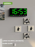 Large colorful LED digital Alarm Clock with DateTemperature