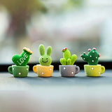 dsr 1 Set Of 4, Resin Succulent Cactus Mini Green Plant Car Office Home Living Room Crafts