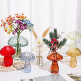 Mushroom Glass Vase Transparent Aromatherapy Bottle Creative Home Hydroponic Flower Table Simple Decoration