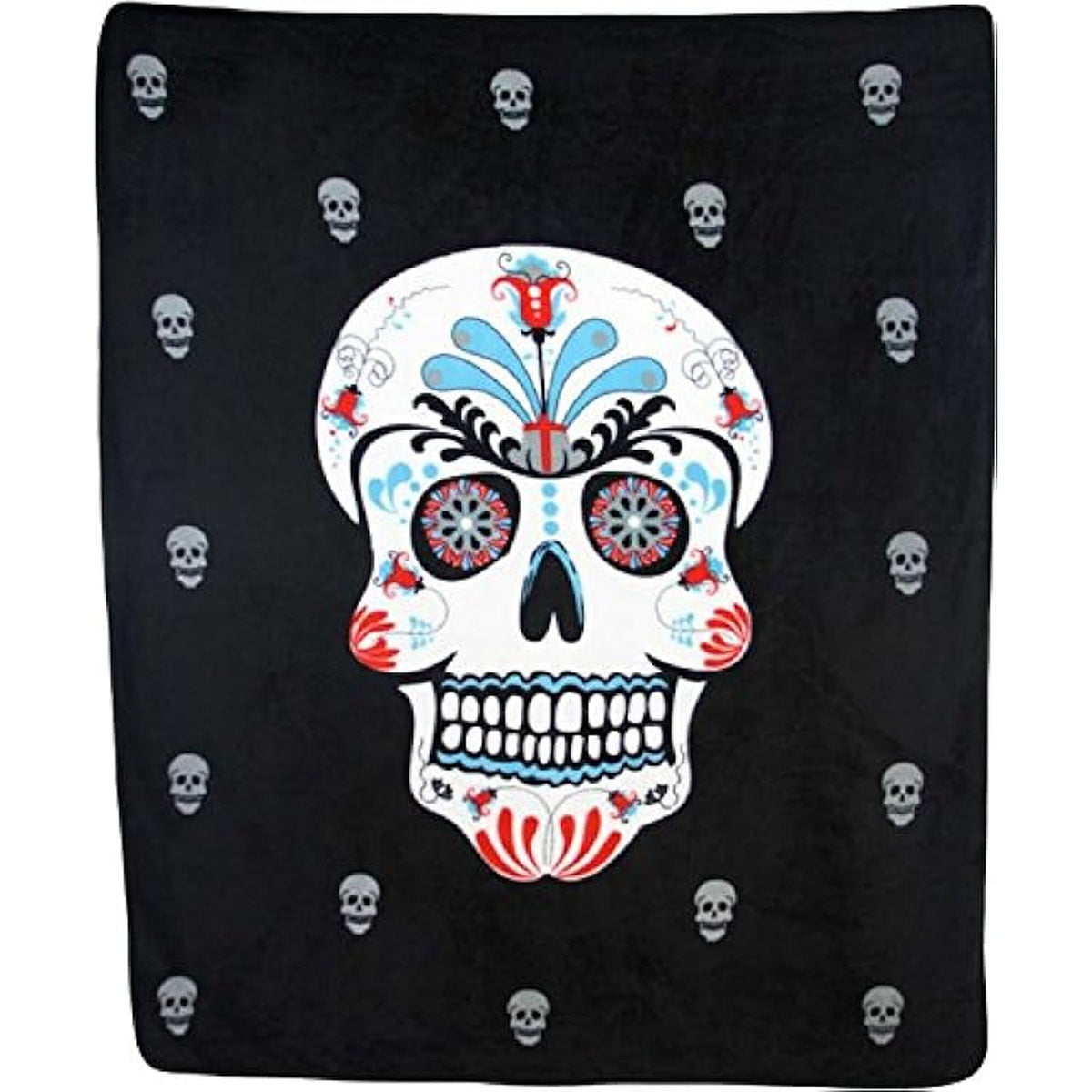 Wholesale New Premium Quality Sugar Skull Large 50x60 inch Plush Throw Blanket (Sold By Piece)