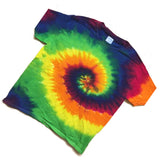 Wholesale Smooth Rainbow Tye Tie Dyed Short Sleeve Tee Shirt (MOQ 12)