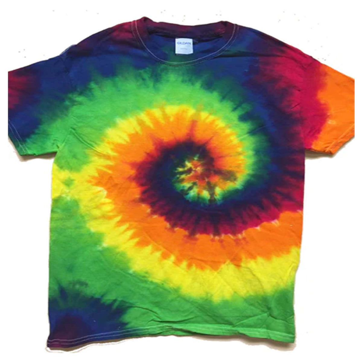 Wholesale Smooth Rainbow Tye Tie Dyed Short Sleeve Tee Shirt (MOQ 12)