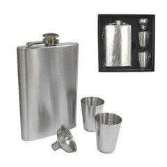 Square Box Set Stainless Steel Flask Set with 2 Cups Durable Travel Companion for Beverages