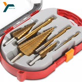 Titanium Coated Straight Flute Step Drill Bit Wear Set