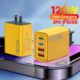 120W 3.0 Usb Fast Charger Type C Quick Charge Charger Adapter