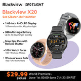 [World Premiere] Blackview 2024 New Smartwatch X20 Watch AMOLED Display Hi-Fi Bluetooth Phone Calls Health and Fitness Tracking