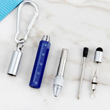 6 In 1 Small Ballpoint Rotating Metal Screwdriver Keychain