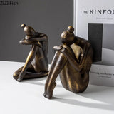 2307BA Abstract Character Girl Statue Decorative Bookends Library Bookcase Bookshelf Bookends Desk Decoration Resin Figures Sculpture