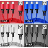 3 In 1 USB Type C Cable Phone Charge Cable Nylon