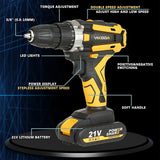 21V Cordless Drill Rechargeable Electric Screwdrive