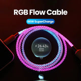 3 In 1 RGB Light Type C Cable USB Lighting Cable Fast Charging