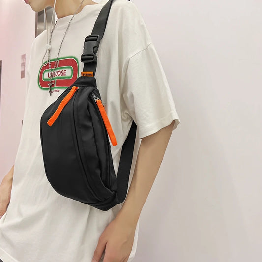 Large capacity Nylon Waist pack Unisex Hip hop Crossbody Chest Bag