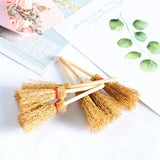 0709BA New Portable Desk  Mini Broom Straw Hanging Witches Miniature Prop Brooms Craft Broomstick Small Toys for Halloween Party