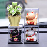 Solar Powered Maneki Neko Lucky Cat Welcoming Chinese Lucky Cat Waving Hand Beckoning Fortune Cat Figurines For Home Decor