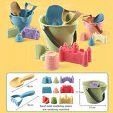 1607TA Baby Sand play Toys Beach Castle Mold Bucket Kids Outdoors Sandbox Set Sand Accessories Building Outdoor Kids Sand Toy Summer