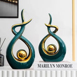 2307BA Modern Luxurious Living Room Home Decoration Accessories Abstract Ceramic Figurines Office Decoration Desk Souvenir Crafts Gift