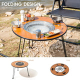 Folding Portable Barbecue Round Table Stove