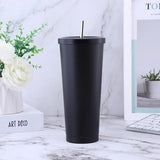 750ml Large Capacity Stainless Steel Straw Cup Double Wall Vacuum Insulated Tumbler Coffee Tea Water Thermos Mug Bottle