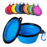 2307GP Collapsible Pet Silicone Dog Food Water Bowl Outdoor Camping Travel Portable Folding  Supplies   Dishes with Carabiner