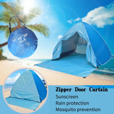 Automatic Instant Pop Up Tent Potable Beach Tent Outdoor Waterproof UV Protection Camping Fishing Tent（With door curtain）