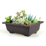 1pc Flower Pot Plastic Balcony Square Pots Flower Bonsai Bowl Nursery Basin Plastic Planter Imitation Rectangle Plant Pots Decor