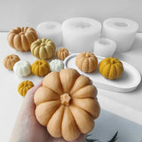 1009BA 3D Pumpkin Silicone Mold DIY Aroma Candle Plaster Ornaments Mould Homemade Candy Chocolate Molds Halloween Decoration