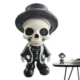 2307BA Resin Skeleton Figurines Ornament Skull Statue Resin Halloween Home Office Desk Decoration Creative Trends Home Accessories