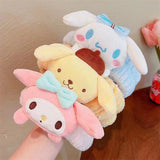 Sanrio Kuromi Melody Plush Doll Face Wash Makeup Hairband Kawaii Cinnamoroll Sweet Non Slip Elastic Hair Accessories