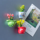 Creative Magnetic Mini Ceramic Vase 3D Simulation Flower Potted Cute Decorative Fridge Magnet