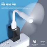 D2407GG USB Small Fan Flexible Bendable Fan For Power Bank Laptop PC AC Charger Portable Hand Cool Mini Fan For Computer Summer Gadget