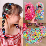 100/200PCS Women Girls Colorful Nylon Elastic Hair Bands