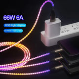 3 In 1 RGB Light Type C Cable USB Lighting Cable Fast Charging