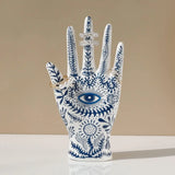 0407BA Devil's Eye of Fatima Jewelry Display Holde Ceramic Mannequin Hand Stand Designed for Necklaces, Bracelets, Rings