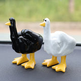 0907BA Middle Finger Duck Decorative Figurine Resin Tabletop Duck Ornament 7.5cm Mini Duck Decor for Home Garden Desk Decoration