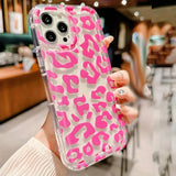 Rose Leopard Transparent Pattern Phone Case For iPhone 15 Pro Max