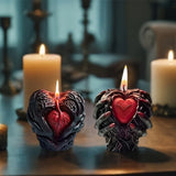 0709BA 3D Halloween Holding Heart Scented Candle Silicone Mold Different Styles Holding Heart Shape Candle Mold Halloween Holiday Decor