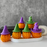 0709BA Halloween Pumpkin Aroma Candle Silicone Mold DIY Plaster Resin Ornaments Molds Halloween Decoration Candles Making