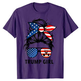 Yes I'm A Trump Girl Get Over It - Trump 2024 Election T-Shirt Humor Funny Graphic Tee Tops Political Jokes Trump Support Outfit