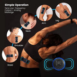 EMS Electric Neck Massager Mini Cervical Back Patch Stimulator Massage Cushion Mat Portable Gel Pad Stickers Slim Rechargeable