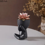 0907BA Abstract Figures Flower Pots Ceramic Vase Desk Decoration Potted Plants Decorative Flower Arrangement Cute Characters Vases