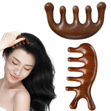 Massage Comb Head Massager Sandalwood Five Tooth Comb