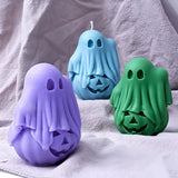 2808BA 3D Ghost Candle Decoration Silicone Mold DIY Pumpkin Skull Holiday Ccented Casting Mould Plaster Craft Gift Halloween Home Decor