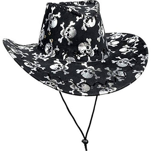 Skull X Bone Silver Cowboy Hat - Edgy Western Style (Sold By Piece)