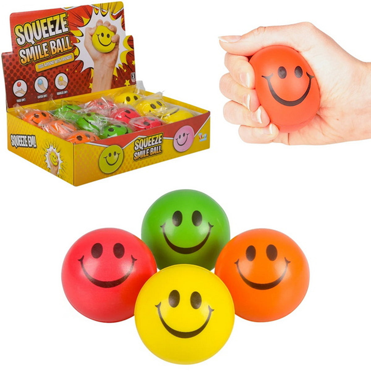 Smile Squeeze Ball Kids Toys In Bulk- Assorted