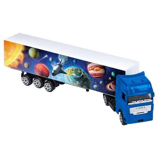 Space Print Trailer Tractor Kids Toy- 7''In Bulk