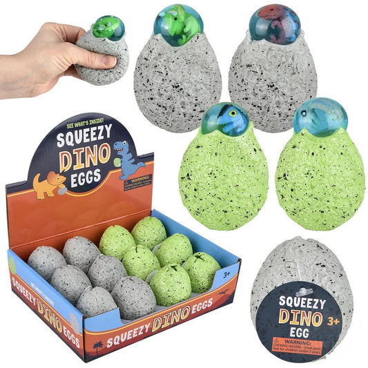 Squeeze Soft Dinosaur Egg Kids Toys In Bulk - Assorted