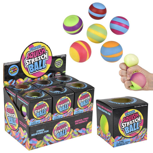 Squish And Stretch Striped Gummi Ball For Kids In Bulk