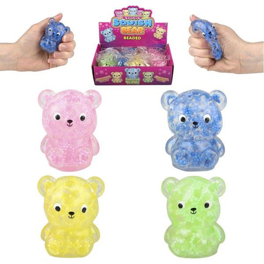 Squish Sticky Beaded Bear kids Toys In Bulk- Assorted