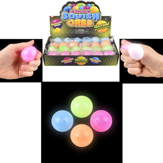 Squish Sticky Glow In The Dark Orbs Kids Toys In Bulk- Assorted