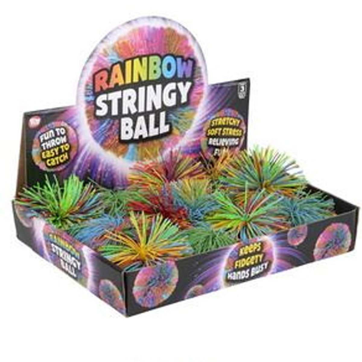 Rainbow Color Bouncy string Ball Kids Toys In Bulk- Assorted